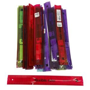 Lot of 30 Flexible Plastic 12" Rulers – Assorted Colors